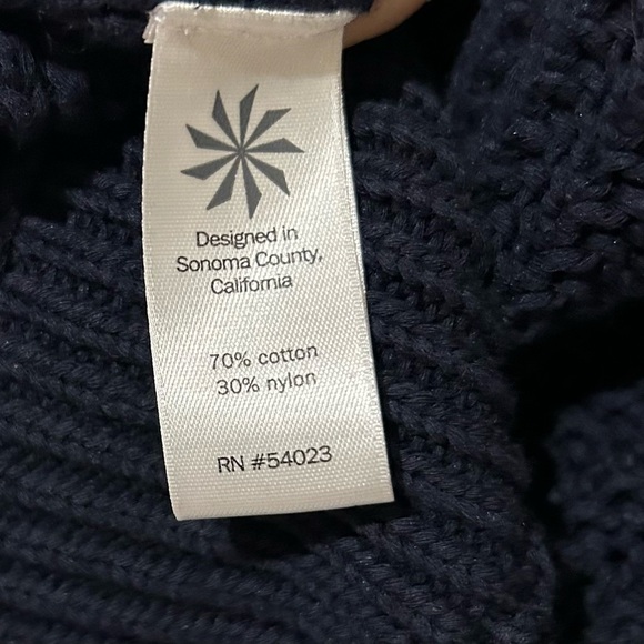 Athleta hoodie Pullover waffle high low sweater navy s large - Picture 4 of 4